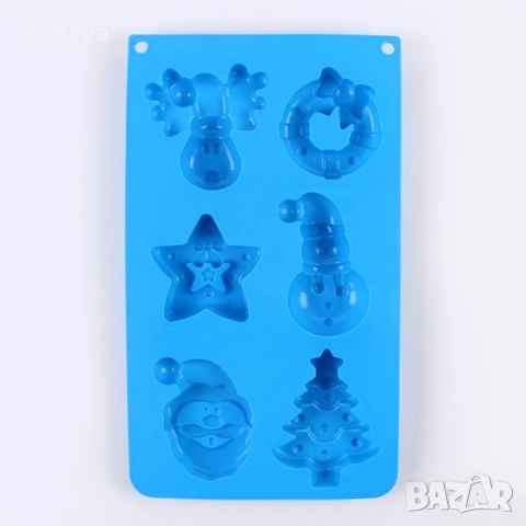 6254 Коледна силиконова форма за сладки шоколад сапун или декорации, снимка 6 - Форми - 52164585