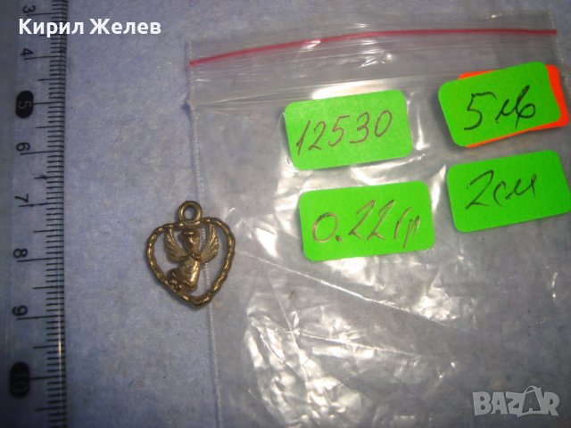 СТАРО МИНИАТЮРНО СЪРЦЕВИДНО СРЕБРИСТ АР ДЕКО МЕДАЛЬОНЧЕ АНГЕЛЧЕ 12530, снимка 4 - Антикварни и старинни предмети - 36982869