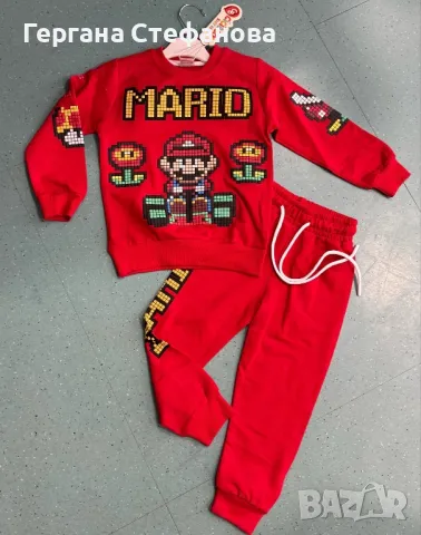 Комплект Супер Марио Размери-3/4г.4/5г.5/6г.6/7г.7/8г. Цена-35 лв