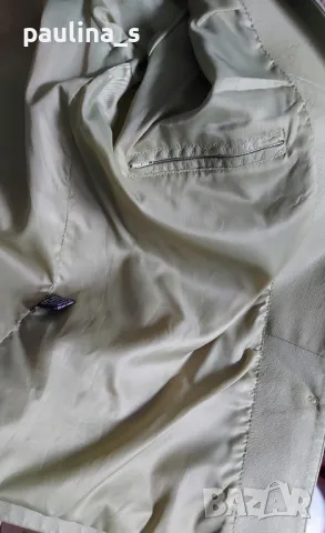 Естествена кожа / Италианско зелено манто "Vera Pelle" / голям размер , снимка 9 - Палта, манта - 48052060