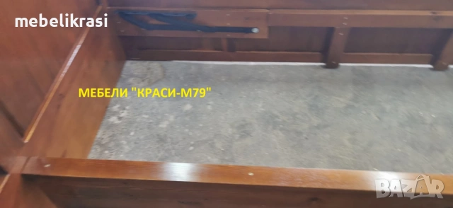 Спалня с амортисьорен механизъм за повдигане, за матрак 160/200см. -МАСИВ в цвят.Налична!, снимка 4 - Спални и легла - 46399260