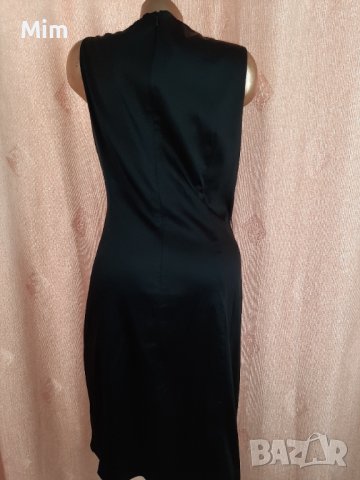 SPRIT L Сатенена черна изчистена рокля , снимка 3 - Рокли - 40753473