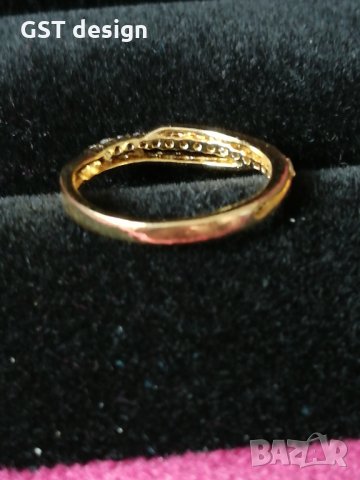 Красив Пръстен 925 сребро с 14к.позлата и 0.20 карата D/VVS1 Диамант/топаз , снимка 8 - Пръстени - 34144948