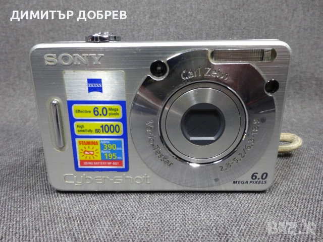 ЦИФРОВ ФОТОАПАРАТ SONY CYBER-SHOT DSC-W50 6.0MP CARL ZEISS DIGITAL CAMERA, снимка 2 - Фотоапарати - 54005176