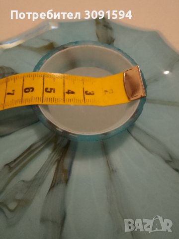 1920г-1930г Арт Деко абажур за лампа полилей двопластово къдраво стъкло, снимка 5 - Антикварни и старинни предмети - 42793577