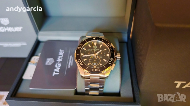 TAG Heuer Aquaracer CAY111A.BA0927 43mm Mens Watch черен мъжки часовник ЧИСТО НОВ , снимка 5 - Мъжки - 51818556