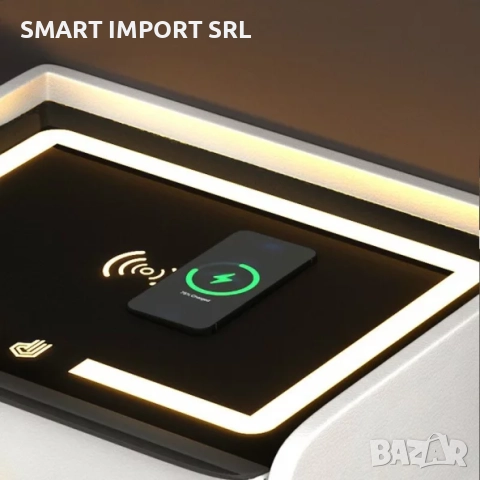Интелигентно нощно шкафче Smart Heater LED, USB и Type-C порт, Bluetooth, бял, снимка 2 - Шкафове - 51999513