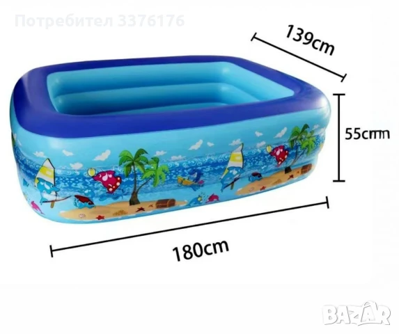 Голям удебелен басейн, снимка 2 - Басейни и аксесоари - 50993458