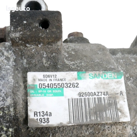 Компресор климатик Nissan Juke I 2010-2019 ID:160153 ОЕМ № 92600AZ74A, 2763000Q2K, 2763000Q3R, снимка 3 - Части - 54354204