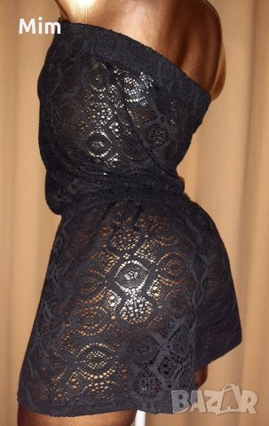  М /L Черен дантелен  къс гащеризон , снимка 2 - Гащеризони - 33999365