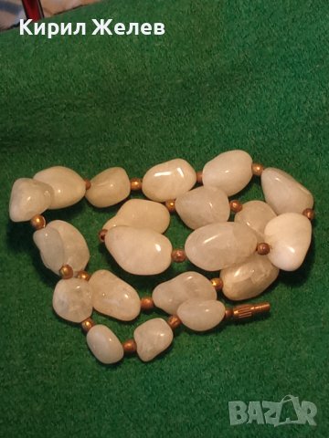 СТАРО СКЪПОЦЕННО КОЛИЕ НАТУРАЛЕН МЛЕЧЕН КВАРЦ и БРОНЗ 34678, снимка 10 - Антикварни и старинни предмети - 39193199