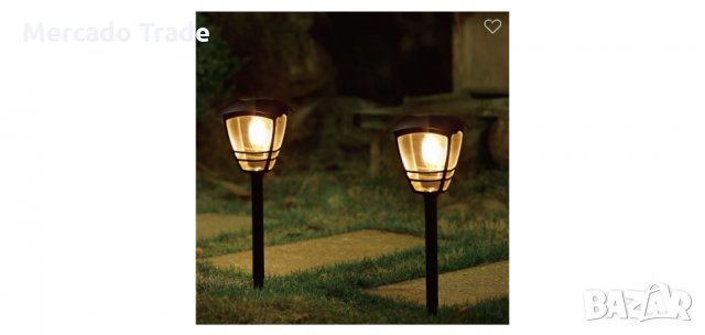 Соларна лампа, Черен, 44см, снимка 3 - Соларни лампи - 35635450