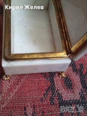 Кутия за бижута стара мраморна с бронзови крачета 43735, снимка 9 - Колекции - 44448881