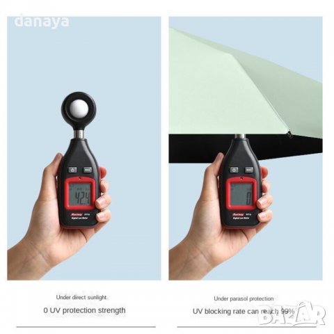 3124 Малък тройносгъваем чадър с UV защита, противоветрен, снимка 5 - Други - 38289791