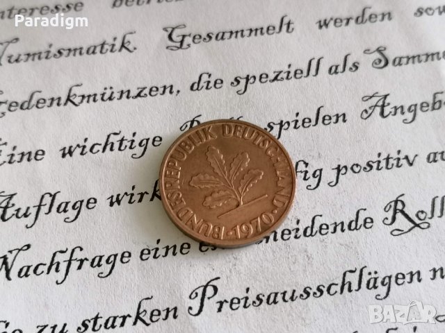 Монета - Германия - 2 пфенига | 1970г.; серия F, снимка 2 - Нумизматика и бонистика - 30376539