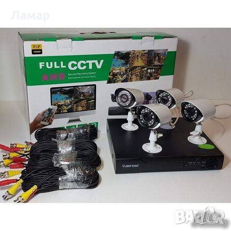 CCTV Комплект 4 камери + DVR за вътрешно / външно видео наблюдение нощно виждане, снимка 2 - Комплекти за видеонаблюдение - 29262672
