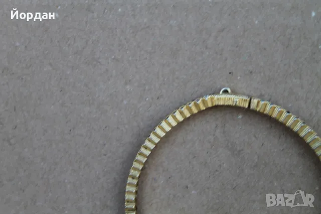 Дамска сребърна позлатена гривна с камъни, снимка 2 - Гривни - 50209958