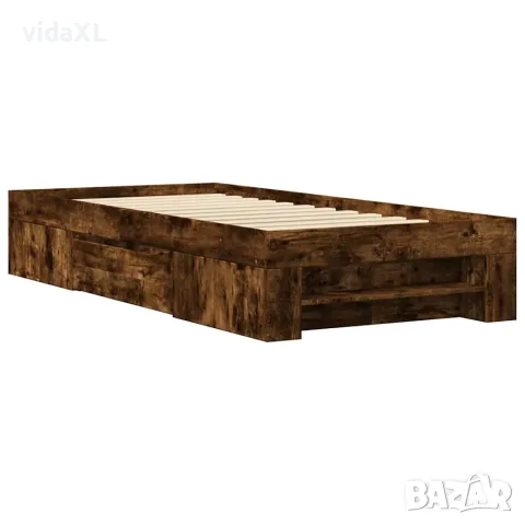 vidaXL Рамка за легло без матрак опушен дъб 90x190 см инженерно дърво, снимка 3 - Спални и легла - 56146881