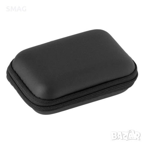 Калъф за съхранение на предмети с цип, черен 11x7x4 см_1196251