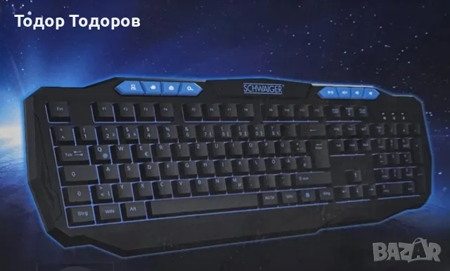 Гейминг клавиатура със синя подстветка GT200, снимка 1