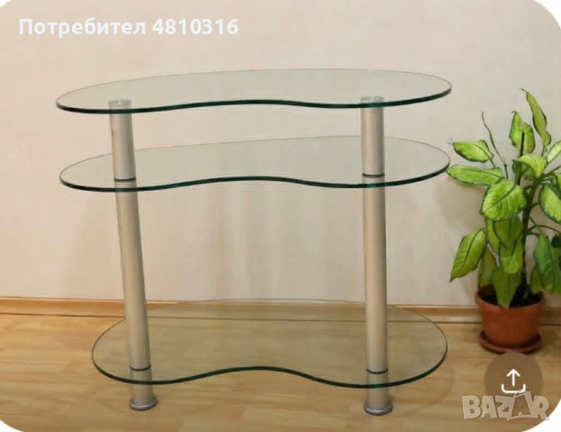 Нова стъклена маса за телевизор с DVD