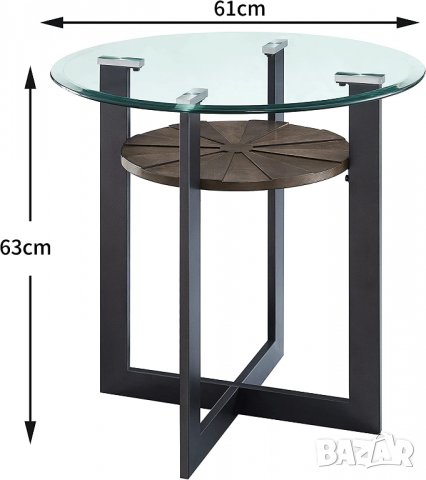 Стъклена масичка за кафе / холна маса / помощна масичка CJZ-1821, снимка 2 - Маси - 38951981