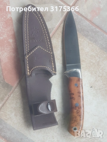 Нов нож JOKER Испания дръжка маслина кания естествена кожа