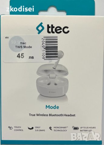 Bluetooth слушалки ttec TWS Mode