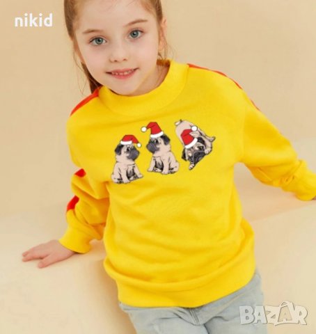 Лист Куче Булдог Коледни термо апликация картинка за дреха блуза чанта, снимка 2 - Други - 31268851