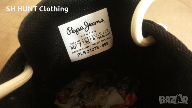Pepe Jeans Sloane Camu Sneakers PLS31278 Black 999 Размер EUR 40 / UK 7 дамски естест. кожа 152-13-S, снимка 16 - Маратонки - 52666787