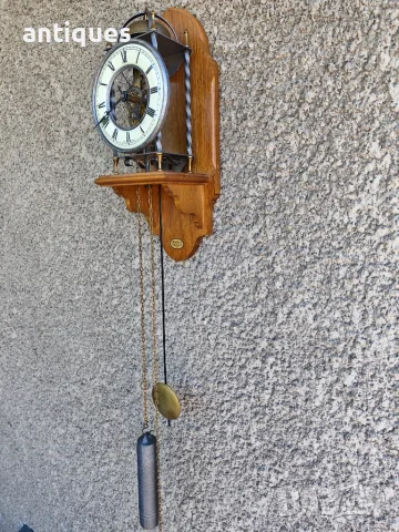 Стенен часовник с тежести - Tempus Fugit Skeleton- Germany -1980"г, снимка 12 - Антикварни и старинни предмети - 56078131