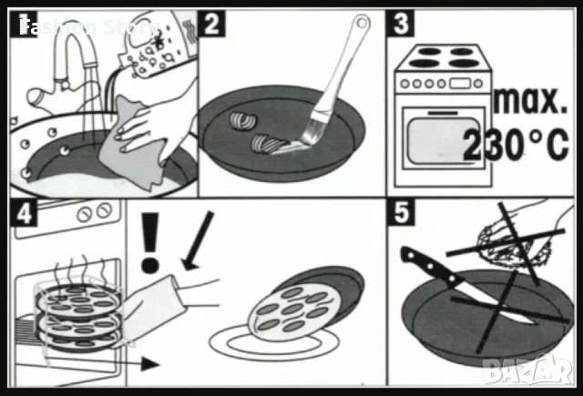 Комплект за печене на пица с хромирана метална стойка, снимка 4 - Съдове за готвене - 51853653
