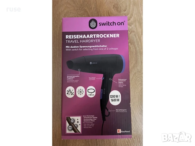 НОВИ! Туристически сешоар сгъваем с йонна функция 1600W, снимка 3 - Сешоари - 50755970