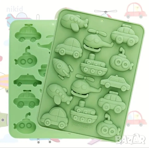 самолет хеликоптер кола автомобил ракета кораб превозни средства силиконов молд форма фондан шоколад, снимка 2 - Форми - 53967490