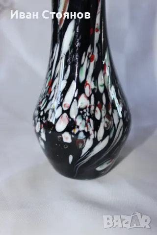 Стъклена ваза ръчна изработка , снимка 3 - Вази - 49125327