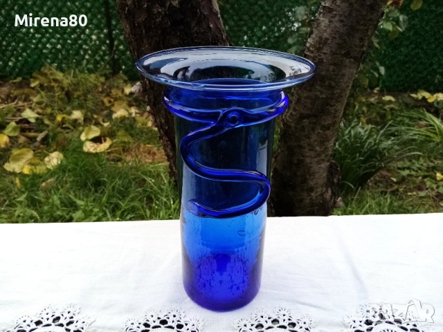 Винтидж арт ваза кобалт