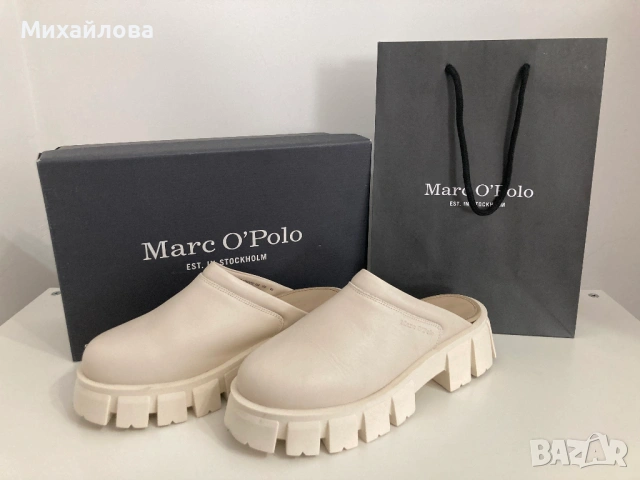 Кожено сабо, чехли, естествена кожа Marc O'Polo, размер 40, снимка 8 - Чехли - 54302048
