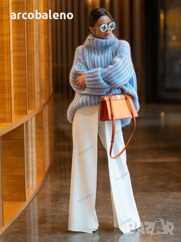 Нов дамски пухкав пуловер с дълъг ръкав, 4цвята , снимка 9 - Блузи с дълъг ръкав и пуловери - 42843370