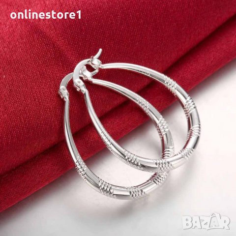 Сребърни обеци - Халки Бохемия 925 Код BH329, снимка 2 - Обеци - 29651444