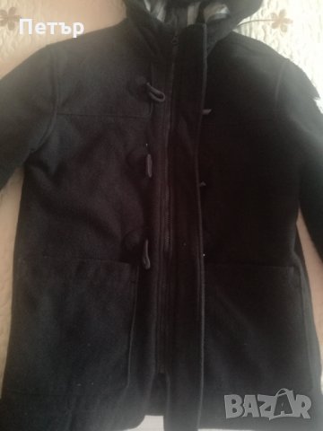 Продавам черно зимно палто с качулка-марково, снимка 3 - Палта - 34073306