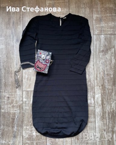 Нова елестична елегантна бандажна черна парти рокля изчистен класически модел , снимка 6 - Рокли - 39576816