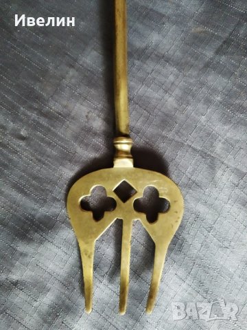 месингова вилица , снимка 3 - Антикварни и старинни предмети - 29149984