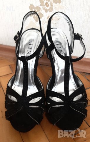 Лот от дамски черни сандали и розови ниски обувки тип балерини , снимка 2 - Дамски обувки на ток - 33999650