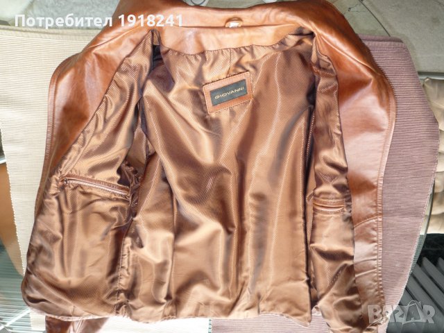 Кожено яке от естествена кожа „Giovanni“, цвят светло кафяв , снимка 8 - Якета - 40651581