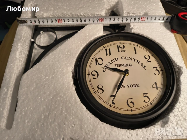 Двустранен античен стенен часовник за гарата 1.2 кг, тих, снимка 10 - Стенни часовници - 50874619