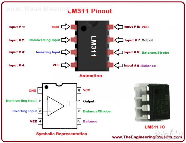 LM311D SMD компаратор за повърхностен монтаж, снимка 3 - Друга електроника - 31720510