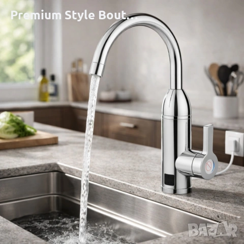 Електрически хромиран смесител с моментално загряване на водата и LCD екран - винаги топла вода, снимка 4 - Смесители - 53879668