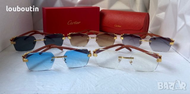 Cartier висок клас слънчеви очила Мъжки Дамски слънчеви с дървени дръжки, снимка 15 - Слънчеви и диоптрични очила - 40531947