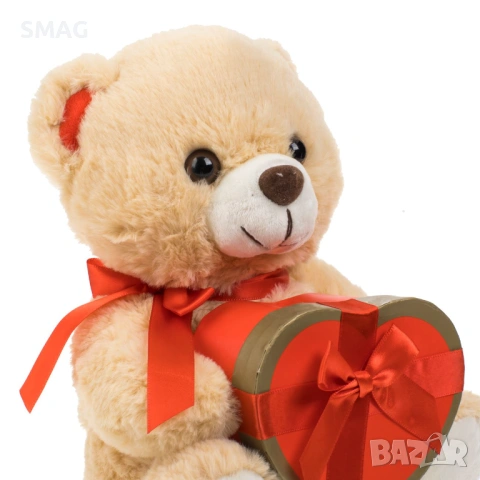 Плюшено мече с кутия сърце за Свети Валентин 25 см_1257330, снимка 3 - Плюшени играчки - 53369566