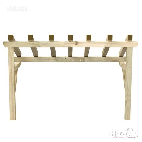 vidaXL Навес за врата, 200x100x100 см, бор масив, снимка 5 - Входни врати - 56147634